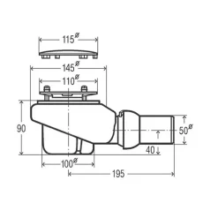 Villeroy & Boch Receveur de douche antidérapant 140 x 80 VILLEROY ET BOCH Lifetime Plus Cerasoft céramique blanc + Bonde chromé brossé