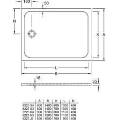 Villeroy & Boch Receveur de douche antidérapant 120 x 90 VILLEROY ET BOCH Lifetime Plus céramique blanc + Bonde chromé