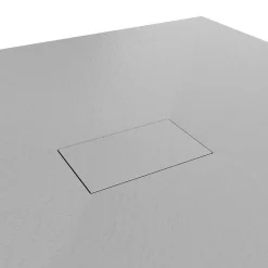 Saniverre Receveur de douche BAYA extra-plat aspect pierre gris 100 x 100 cm + bonde centrale