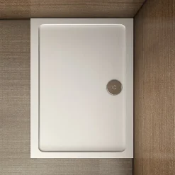 Receveur De Douche|AICA Sanitaire Receveur de douche blanc 100x80x3 cm - Extra plat - Carré - Résine antidérapante