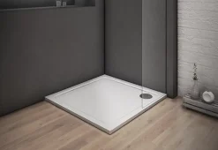 Receveur De Douche|AICA Sanitaire Receveur de douche blanc - 80x80x3cm - carré - Bac à douche extra plat - Antidérapant