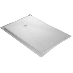 U-tile Receveur de douche blanc 160 x 90 cm haute densité aspect ardoise - grille carrée excentrée