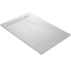 U-tile Receveur de douche blanc 200 x 100 cm haute densité aspect ardoise - grille caniveau