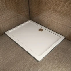 Receveur De Douche|AICA Sanitaire Receveur de douche blanc 90x80x3 cm - Extra plat - Carré - Résine antidérapante