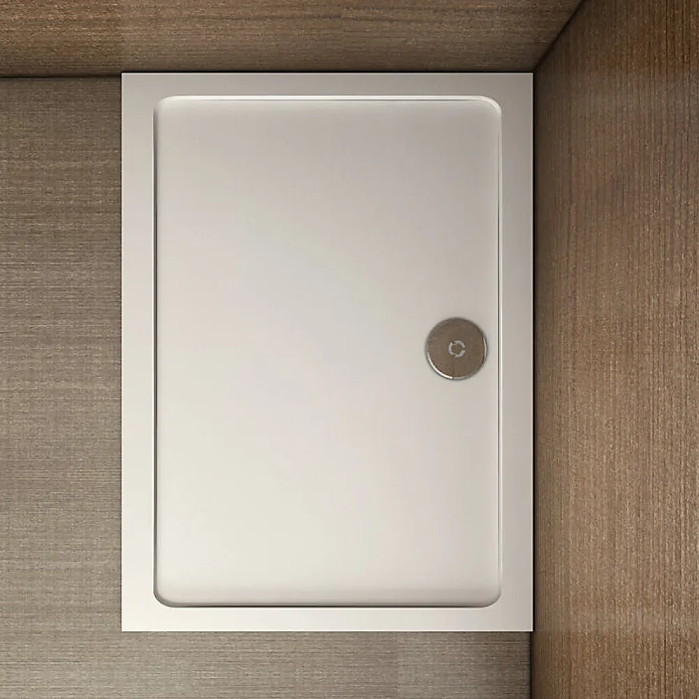 Receveur De Douche|AICA Sanitaire Receveur de douche blanc 90x80x3 cm - Extra plat - Carré - Résine antidérapante