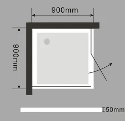 Receveur De Douche|Bernstein Receveur de douche carré - 90x90cm et système d'évacuation
