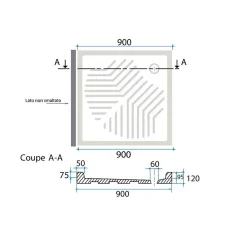 Receveur De Douche|Kiamami Valentina Receveur De Douche Carré En Céramique 90X90cm H10 Cm - Topazio
