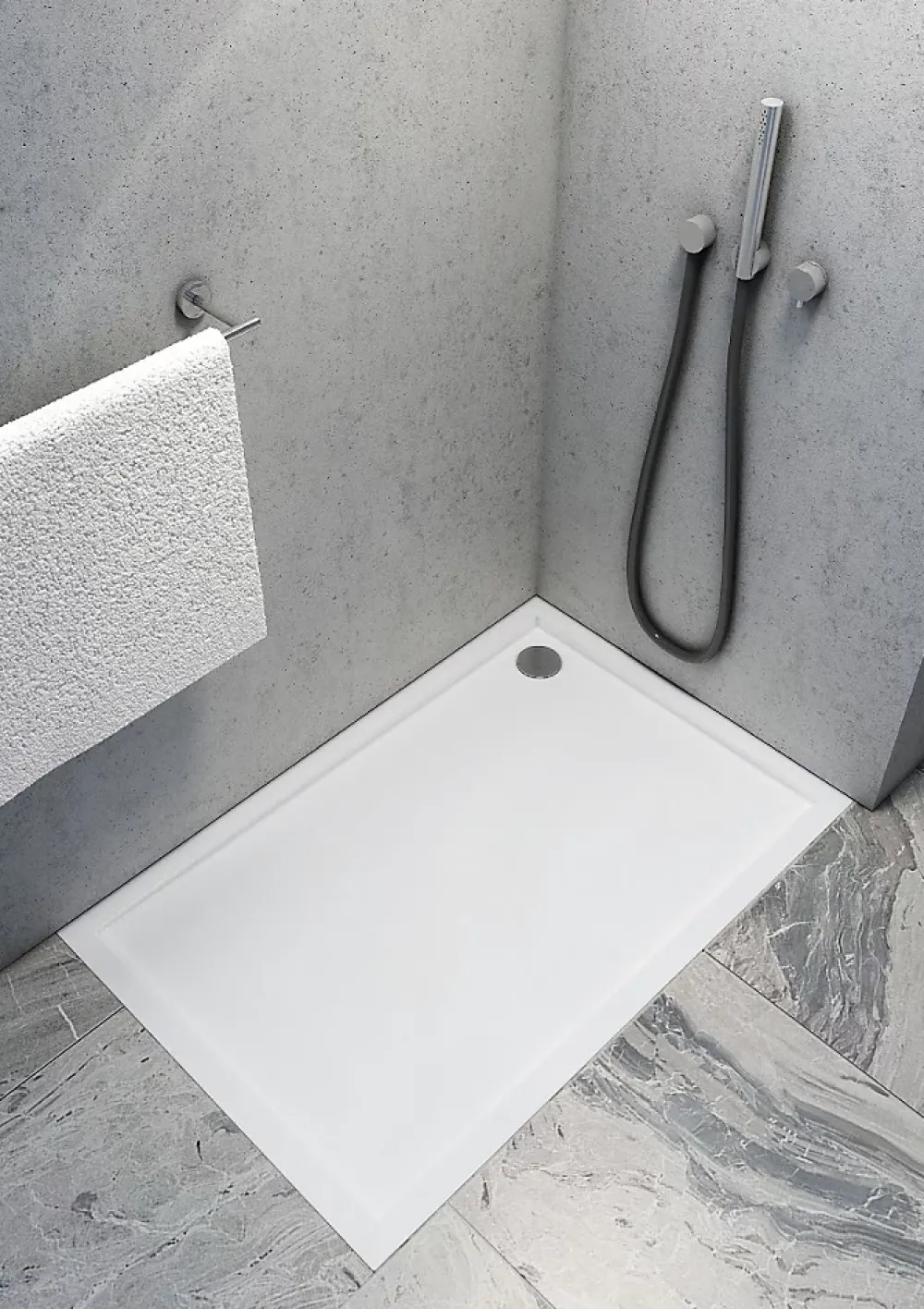 Receveur De Douche|Otitec Receveur de douche en acrylique blanc - rectangulaire - ZAHER - 100 x 90