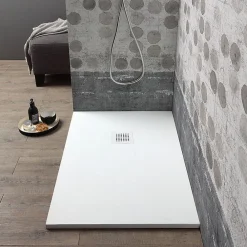 Receveur De Douche|Kiamami Valentina Receveur De Douche En Résine 150X80 Blanc Effet Pierre