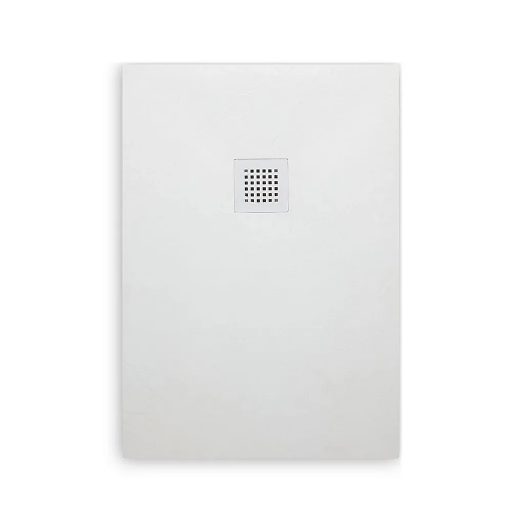 Receveur De Douche|Kiamami Valentina Receveur De Douche En Résine 150X80 Blanc Effet Pierre