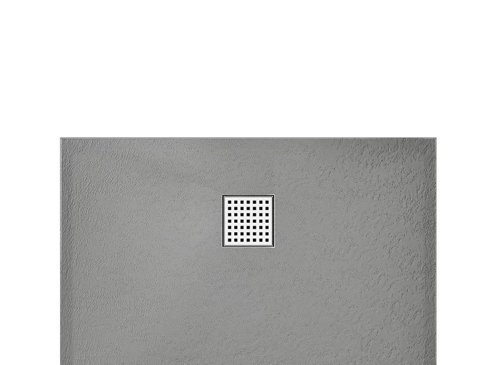 Receveur De Douche|Vente-unique Receveur de douche extra plat à poser ou à encastrer recoupable en résine SMC avec siphon - Gris - 140 x 90 cm - MIRNOSA