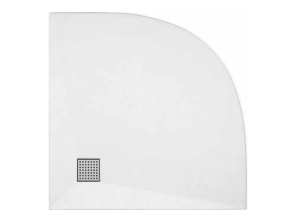 Receveur De Douche|Vente-unique Receveur de douche extra plat à poser ou à encastrer recoupable en résine SMC en quart de cercle - Blanc - 90 x 90 cm - SYFORSA