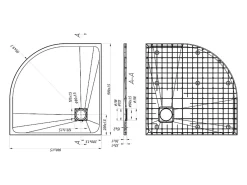 Receveur De Douche|Vente-unique Receveur de douche extra plat à poser ou à encastrer recoupable en résine SMC en quart de cercle - Blanc - 90 x 90 cm - SYFORSA