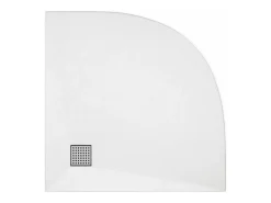 Receveur De Douche|Vente-unique Receveur de douche extra plat à poser ou à encastrer recoupable en résine SMC en quart de cercle - Blanc - 90 x 90 cm - SYFORSA
