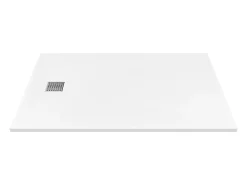 Receveur De Douche|Vente-unique Receveur de douche extra plat à poser ou à encastrer recoupable en résine SMC - Blanc - 140 x 80 cm - MIRNOSA