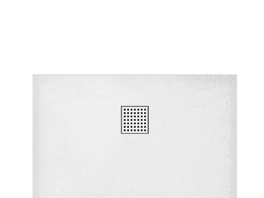 Receveur De Douche|Vente-unique Receveur de douche extra plat à poser ou à encastrer recoupable en résine SMC - Blanc - 140 x 80 cm - MIRNOSA