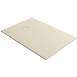 Lavaberg Receveur de Douche Extraplat 180x90cm Beige - Résine Minérale - Antidérapant - Effet Ardoise - Bonde Incluse -