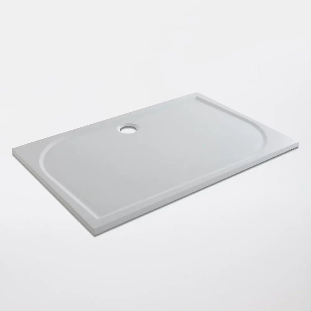 GoodHome Receveur de douche extra-plat l.70 x L.140 cm blanc anti dérapant, Limski