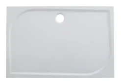 GoodHome Receveur de douche extra-plat l.70 x L.140 cm blanc anti dérapant, Limski