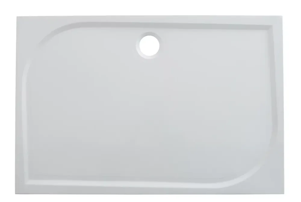GoodHome Receveur de douche extra-plat l.70 x L.140 cm blanc anti dérapant, Limski