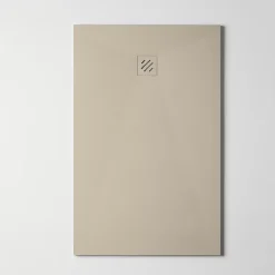 Receveur De Douche|Sanizéo Receveur de Douche Extraplat 90x120cm Beige - Résine Minérale - Antidérapant - Effet Pierre Naturelle - RÉSIGRÈS.