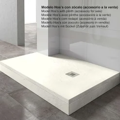Receveur De Douche|Poalgi Receveur de douche extraplat blanc ivoire 90x100 cm Hos's -