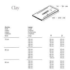 Receveur De Douche|Poalgi Receveur de douche extraplat blanc ivoire 80x140 cm Clay -