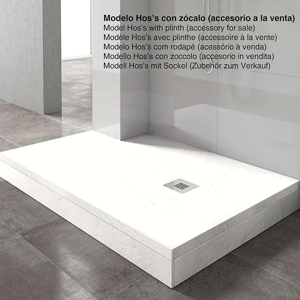 Receveur De Douche|Poalgi Receveur de douche extraplat blanc 80x150 cm Hos's -