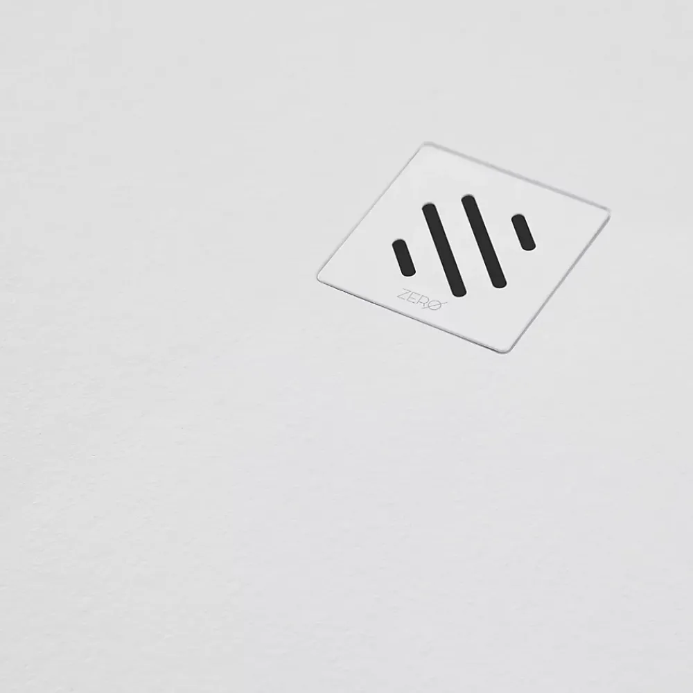 Receveur De Douche|Sanizéo Receveur de Douche Extraplat 90X110cm Blanc - Résine Minérale - Antidérapant - Effet Pierre Naturelle - RÉSIGRÈS.