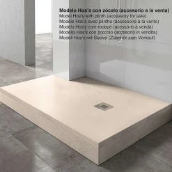 Receveur De Douche|Poalgi Receveur de douche extraplat blanc perle 100x180 cm Hos's -