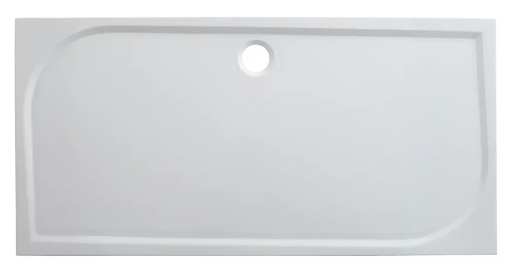 GoodHome Receveur de douche extra-plat l.90 x L.160 cm blanc anti dérapant, Limski