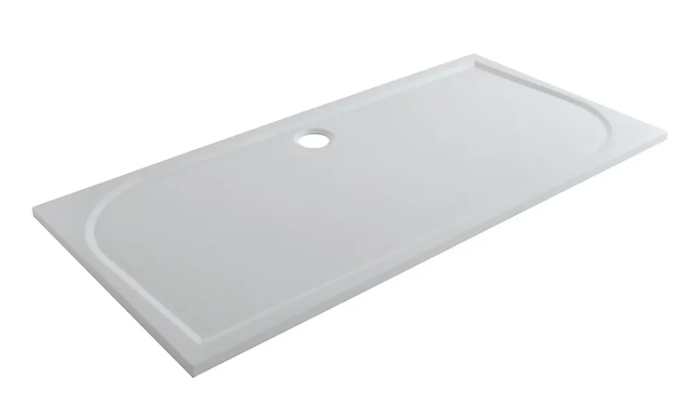 GoodHome Receveur de douche extra-plat l.90 x L.160 cm blanc anti dérapant, Limski