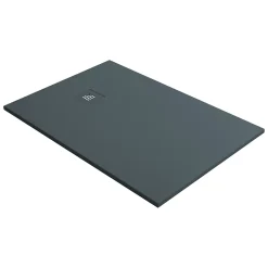 Lavaberg Receveur de Douche Extraplat 120x80cm Gris - Résine Minérale - Antidérapant - Effet Ardoise - Bonde Incluse -