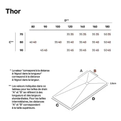 Lavaberg Receveur de Douche Extraplat 120x80cm Gris - Résine Minérale - Antidérapant - Effet Ardoise - Bonde Incluse -