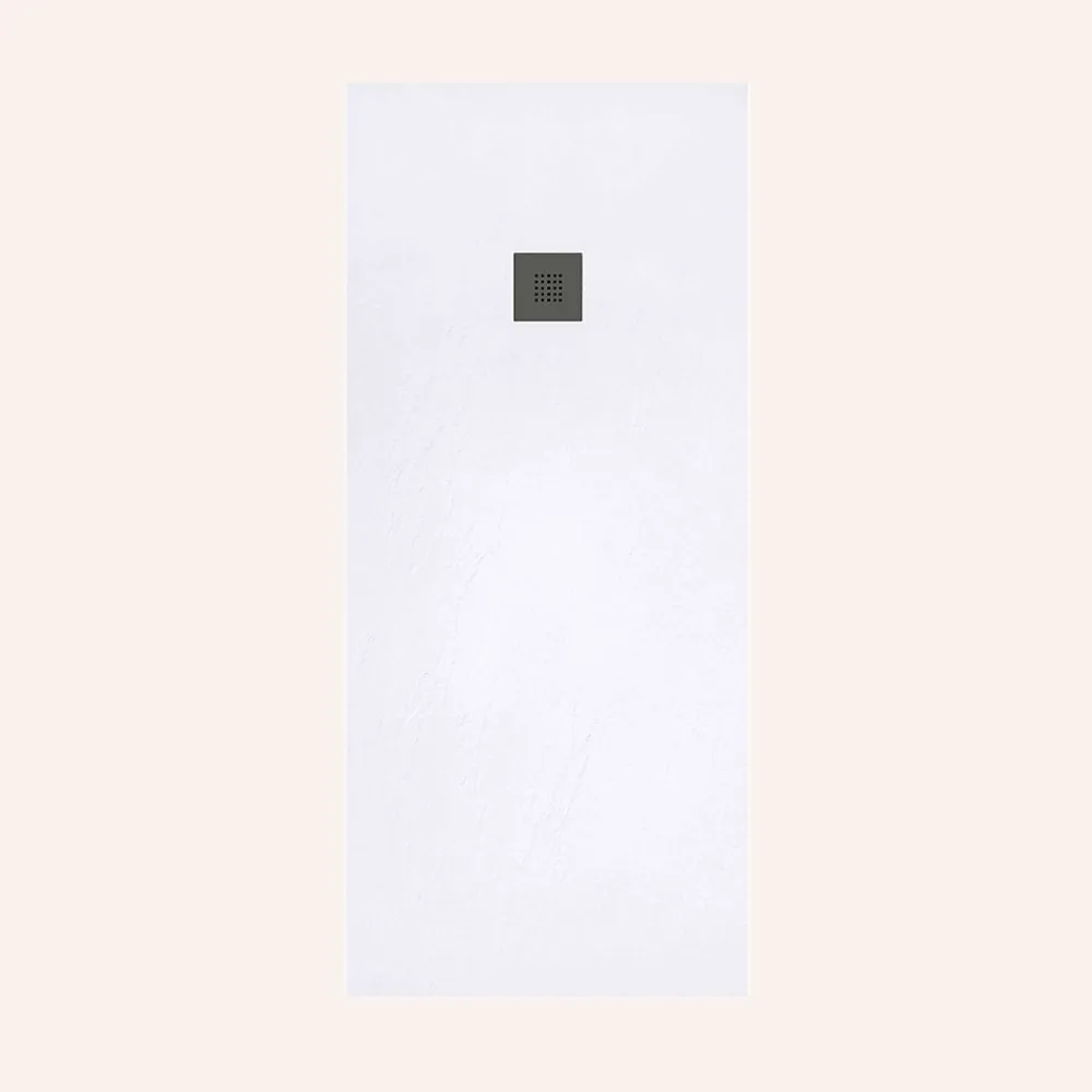 Receveur De Douche|Poalgi Receveur de douche extraplat blanc 75 x 110 cm grille noire Hos's -