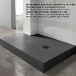 Poalgi Receveur de douche extraplat noir 90x100 cm Hos's -