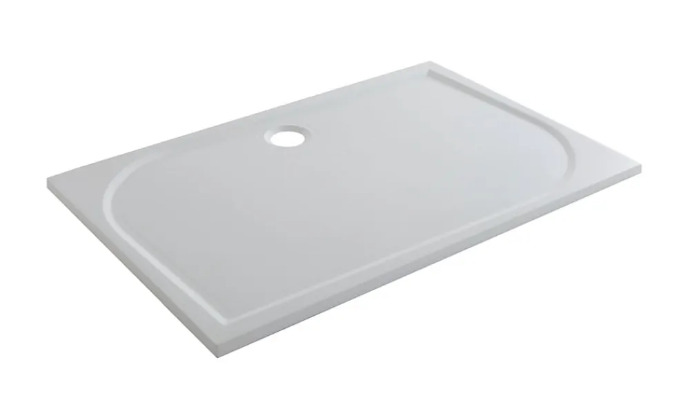 GoodHome Receveur de douche extra-plat l.90 x L.140 cm blanc anti dérapant, Limski