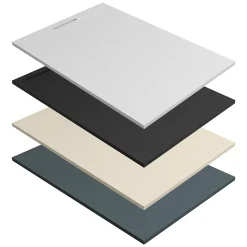 Lavaberg Receveur de Douche Extraplat 140x90cm Blanc - Résine Minérale - Antidérapant - Effet Ardoise - Bonde Incluse -