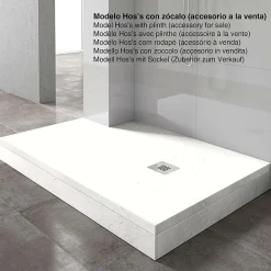 Receveur De Douche|Poalgi Receveur de douche extraplat blanc 90x100 cm Hos's -