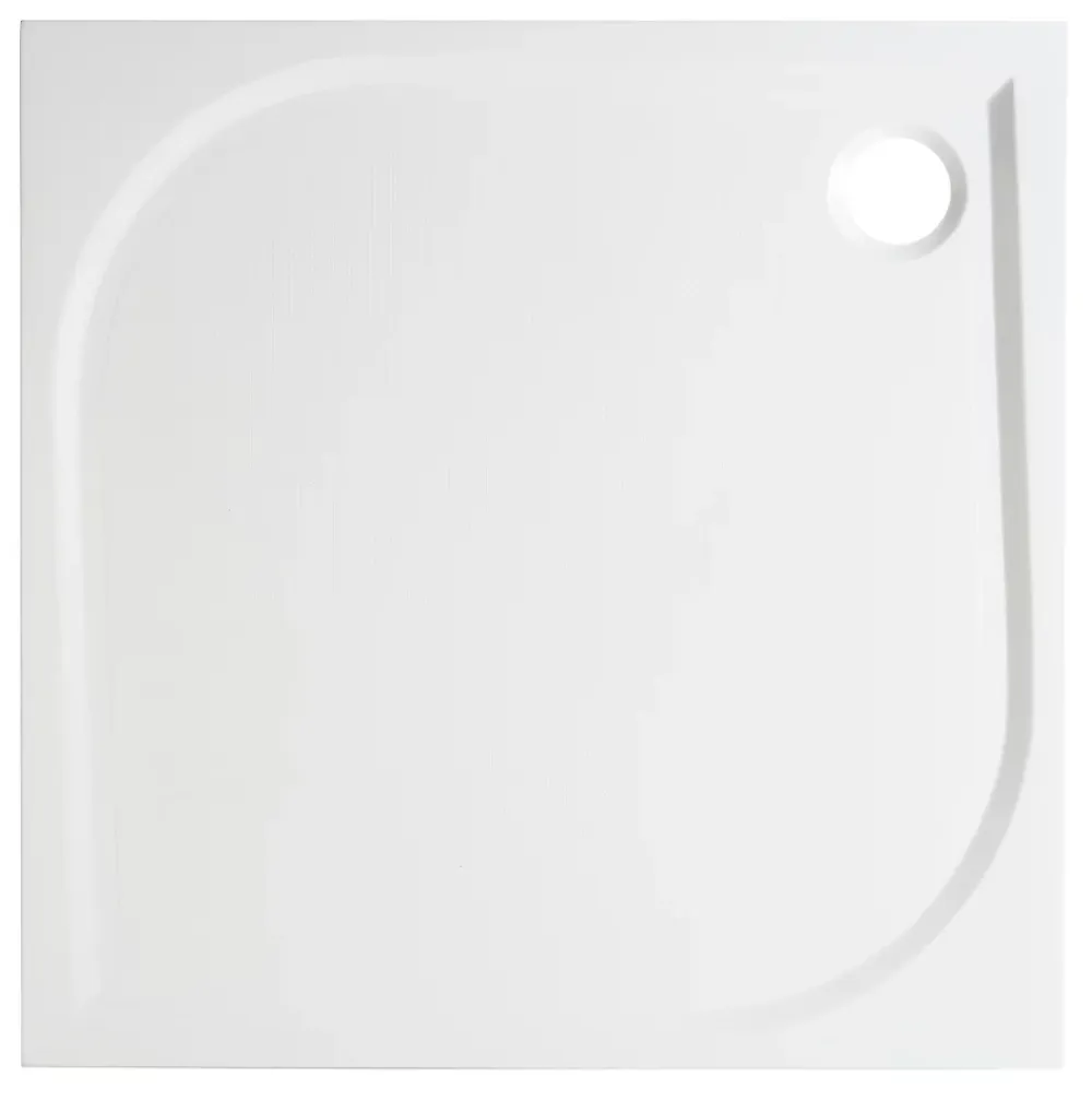 GoodHome Receveur de douche extra-plat l.90 x L.90 cm blanc anti dérapant, Limski