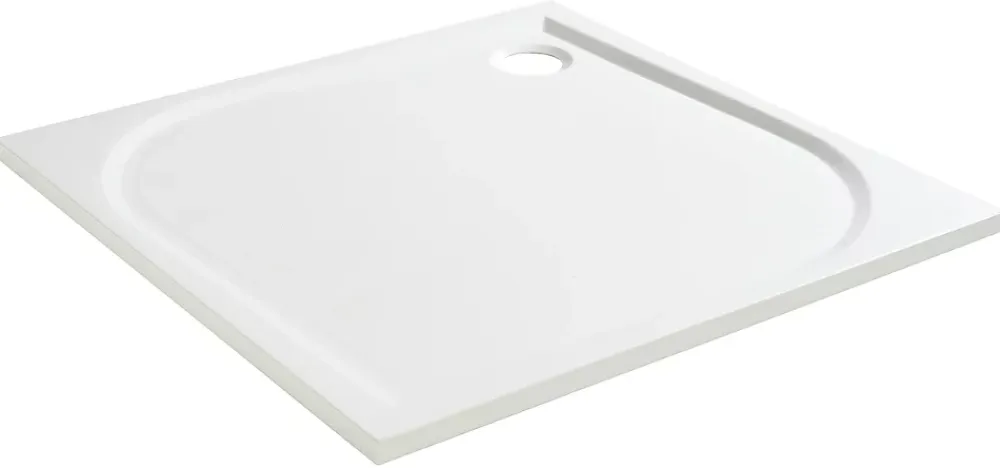 GoodHome Receveur de douche extra-plat l.80 x L.80 cm blanc anti dérapant, Limski