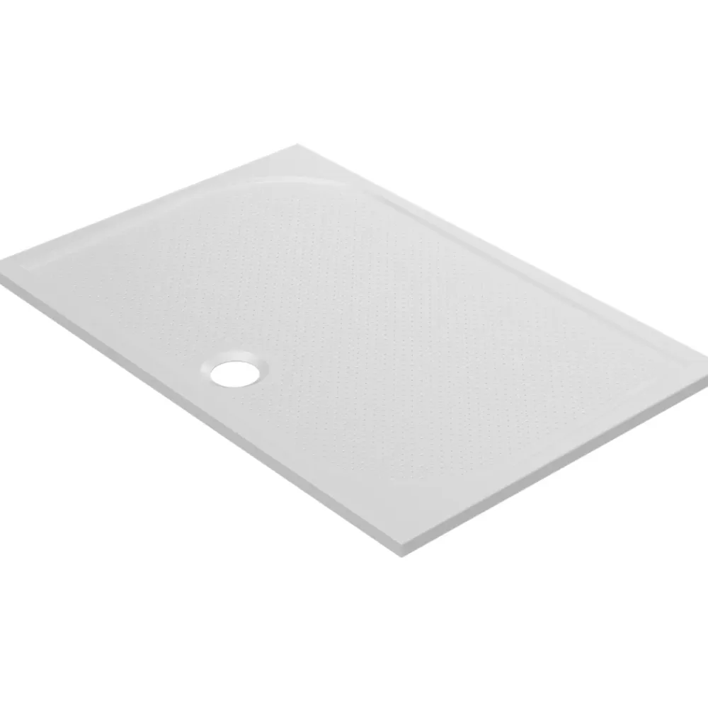 GoodHome Receveur de douche extra-plat l.80 x L.120 cm blanc anti dérapant, Limski