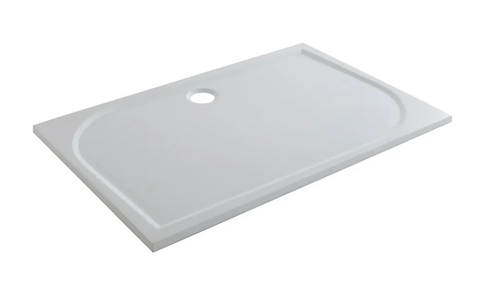 GoodHome Receveur de douche extra-plat l.80 x L.120 cm blanc anti dérapant, Limski