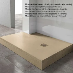 Poalgi Receveur de douche extraplat beige 70x160 cm Hos's -