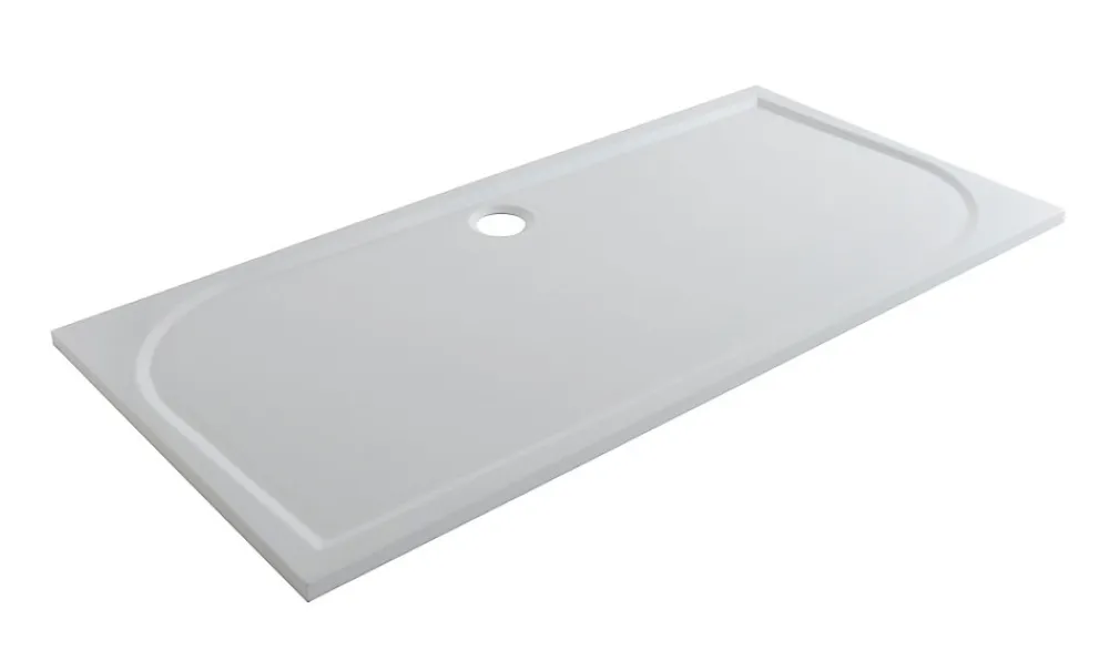 Receveur De Douche|GoodHome Receveur de douche extra-plat l.80 x L.160 cm blanc anti dérapant, Limski