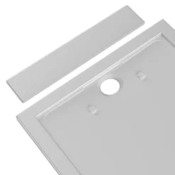 Receveur De Douche|Bernstein Receveur de douche fonte minérale, Blanc mat, 140x90x4.5cm, Bac à douche antidérapant, Pente écoulement, Sans bonde