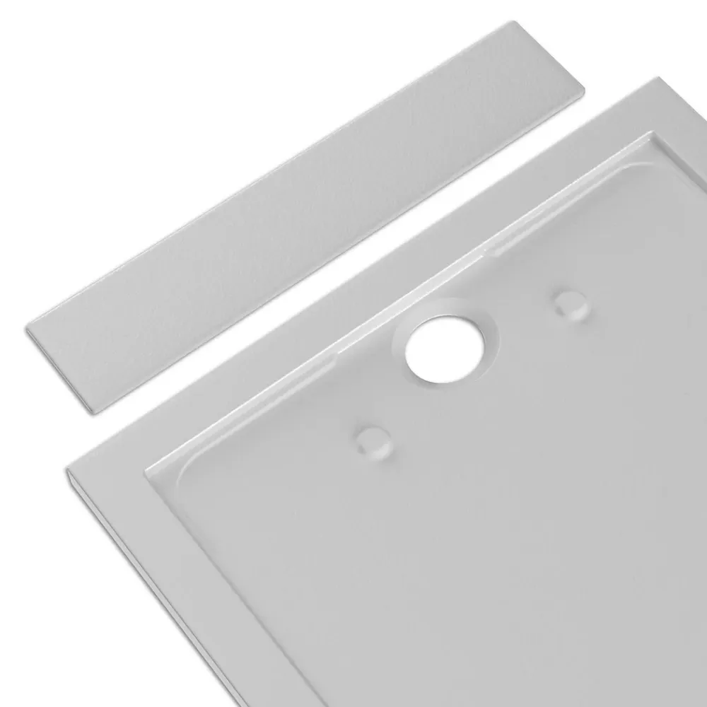 Receveur De Douche|Bernstein Receveur de douche fonte minérale, Blanc mat, 160x90x4.5cm, Bac à douche antidérapant, Pente écoulement, Sans bonde
