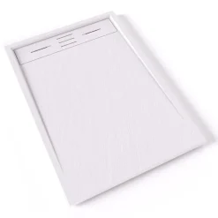 Saniverre Receveur de douche HIEMAL 70 x 100 cm résine Blanc aspect ardoise + bonde incluse -