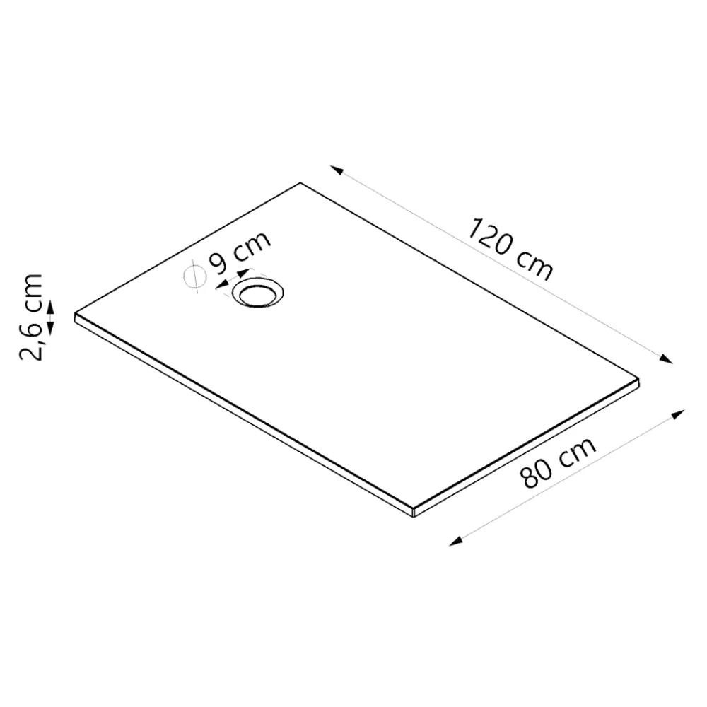 GoodHome Receveur de douche l.80 x L.120 cm blanc antidérapant Leira