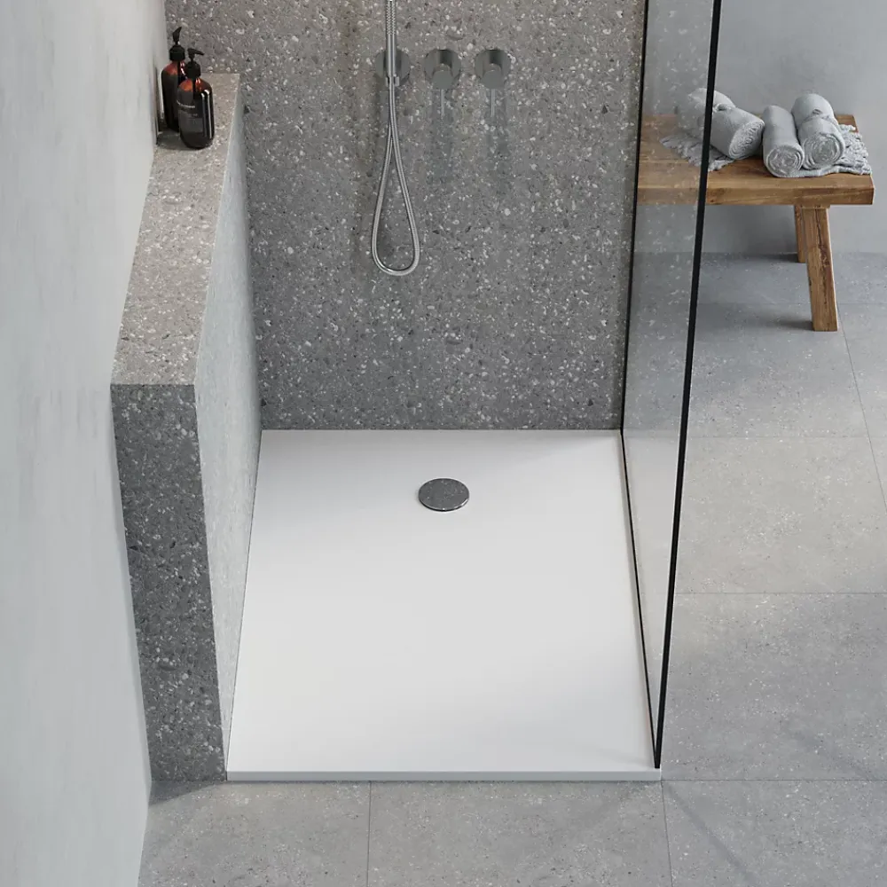 Receveur De Douche|GoodHome Receveur de douche l.90 x L.120 cm blanc antidérapant Leira